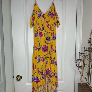 Tropical high low dress